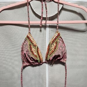 Victoria's Secret Tan and Pink Bikini Top